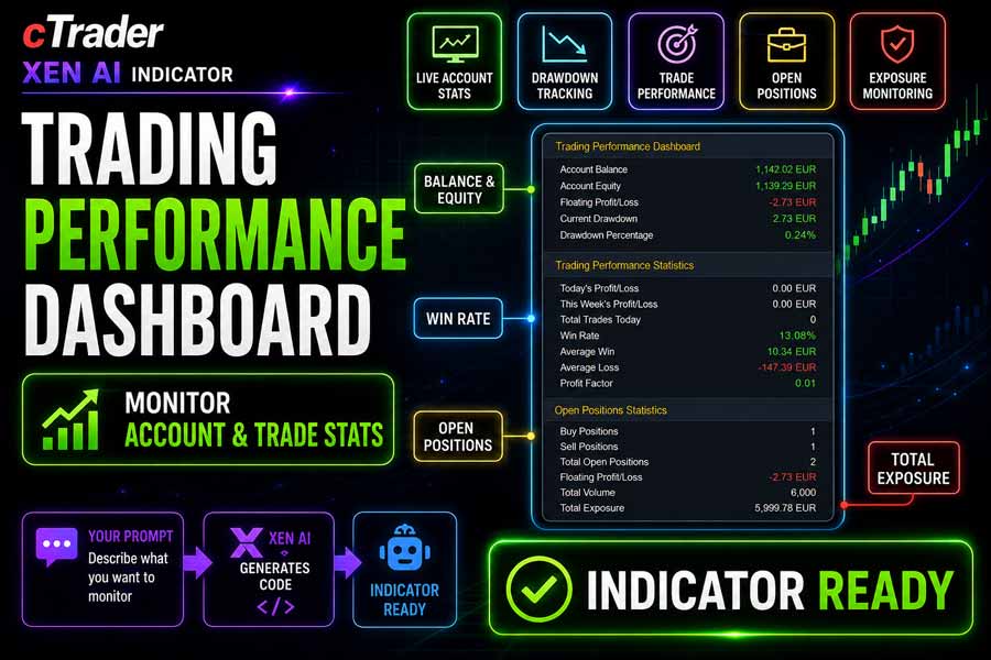 cTrader Trading Performance Dashboard Indicator
